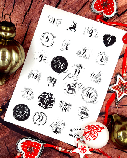 Adventskalender-Sticker zum Selbstausdrucken