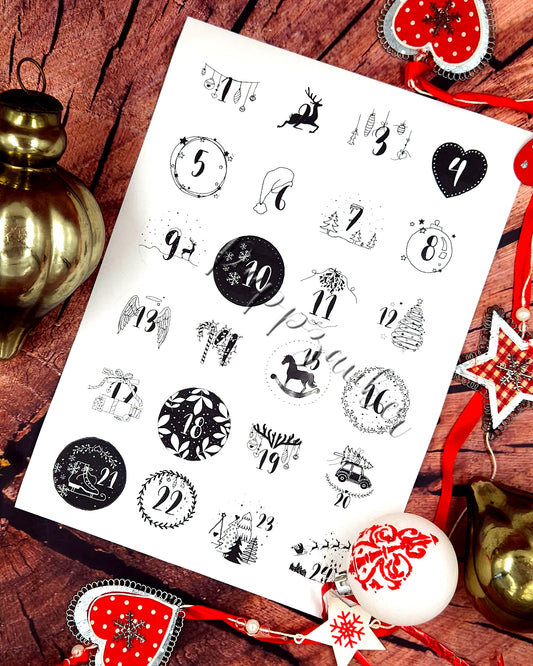 Adventskalender-Sticker