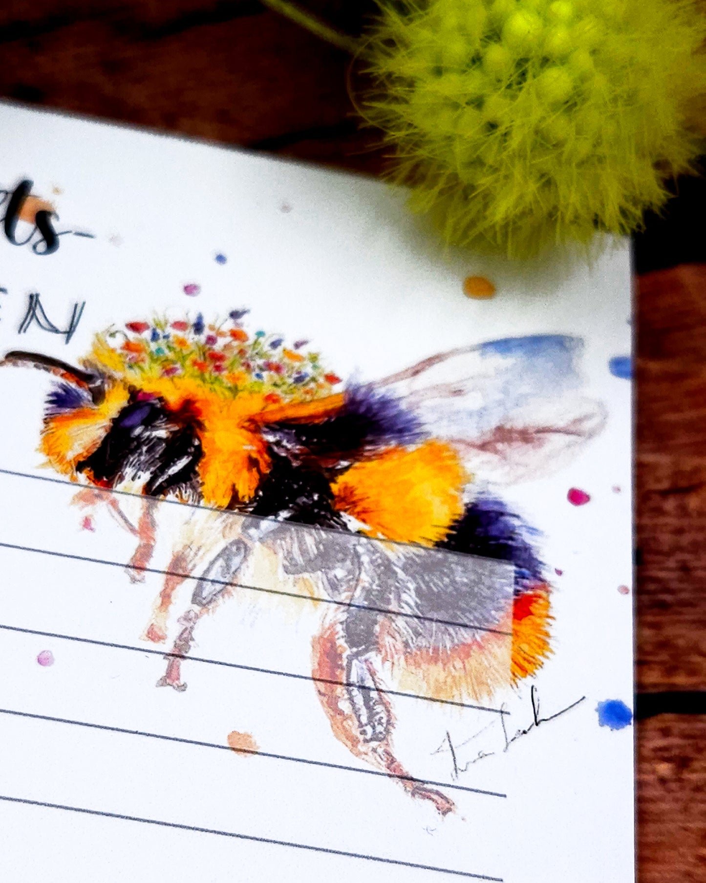 Notizblock - Zukunftsnotizen mit Biene und Lavendel