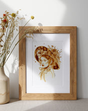 Lade das Bild in den Galerie-Viewer, Joline - Frauenportrait in Kaffee - Kafeemalerei
