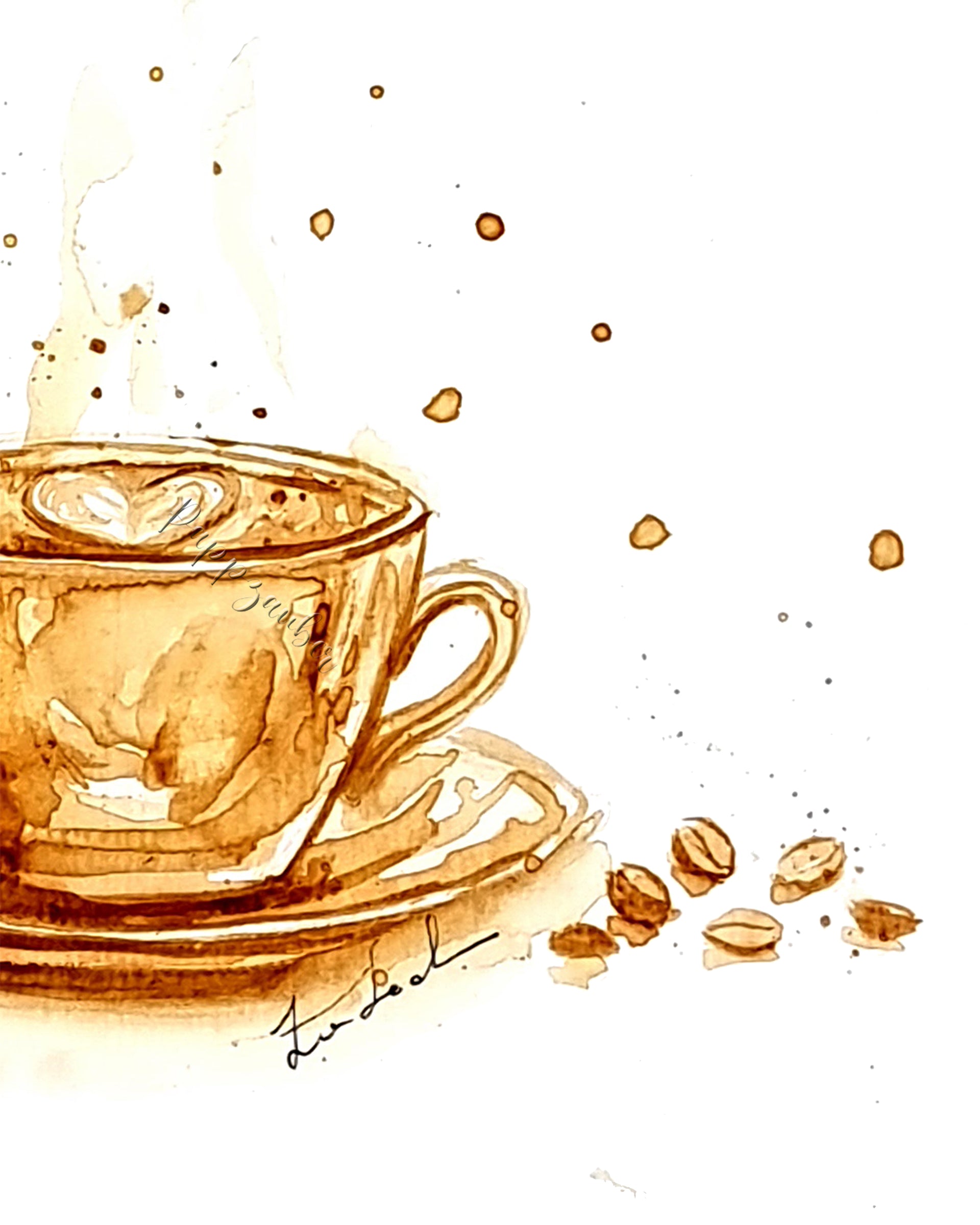 Kleine oder große Kaffeetasse in Kaffee – Pappzauber, image size:1920x2400