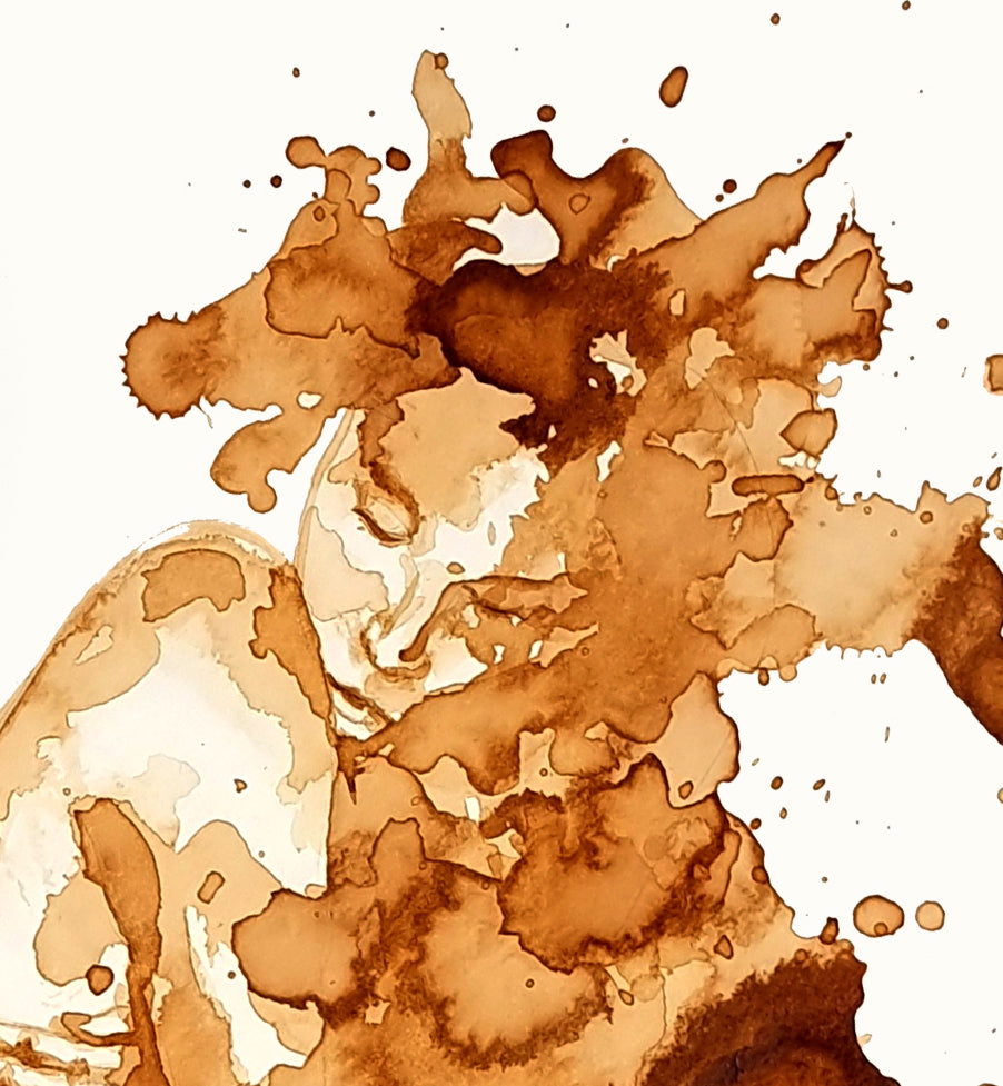Kaffeemalerei Frau- Kunstdruck Lightside