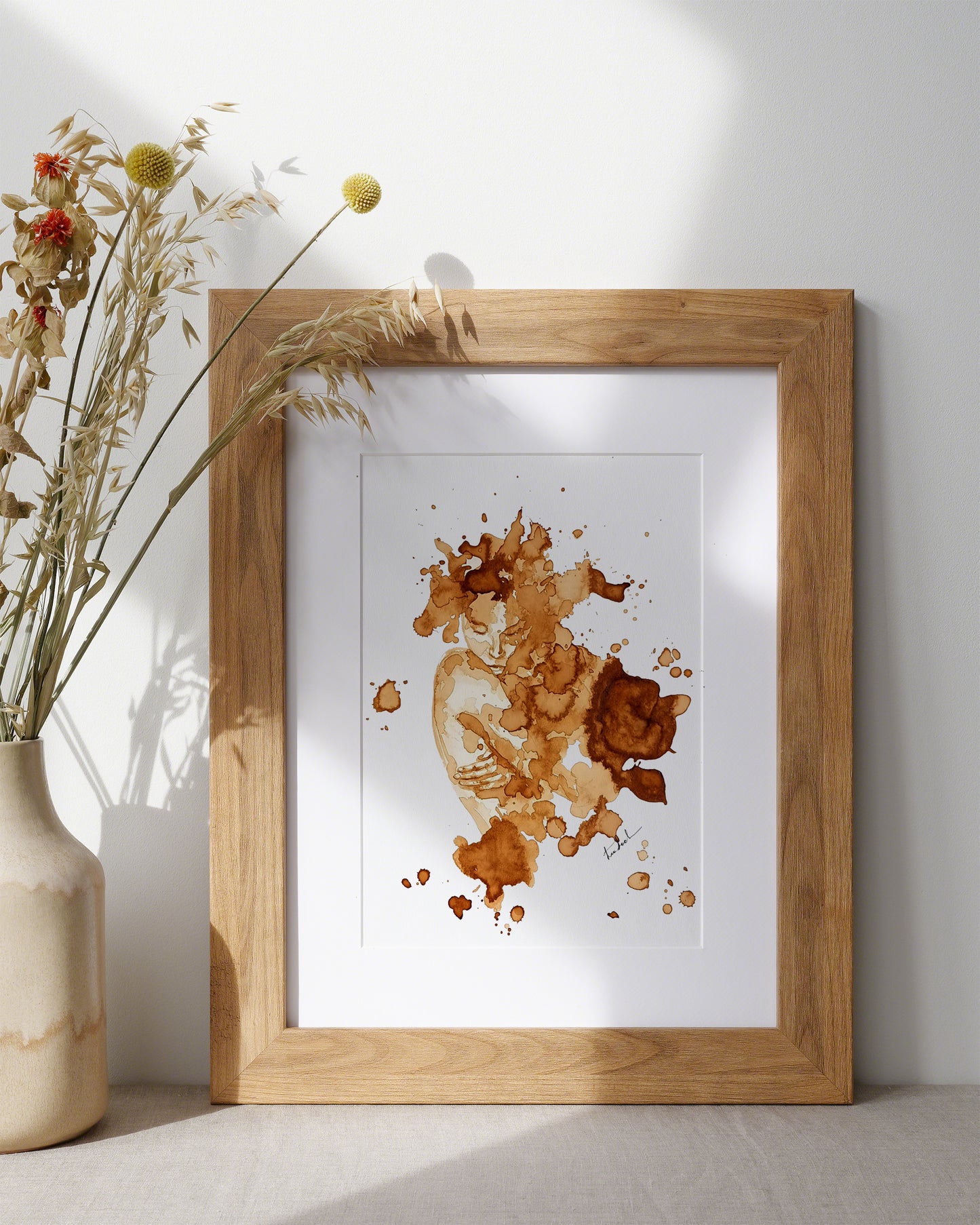 Kaffeemalerei Frau- Kunstdruck Lightside