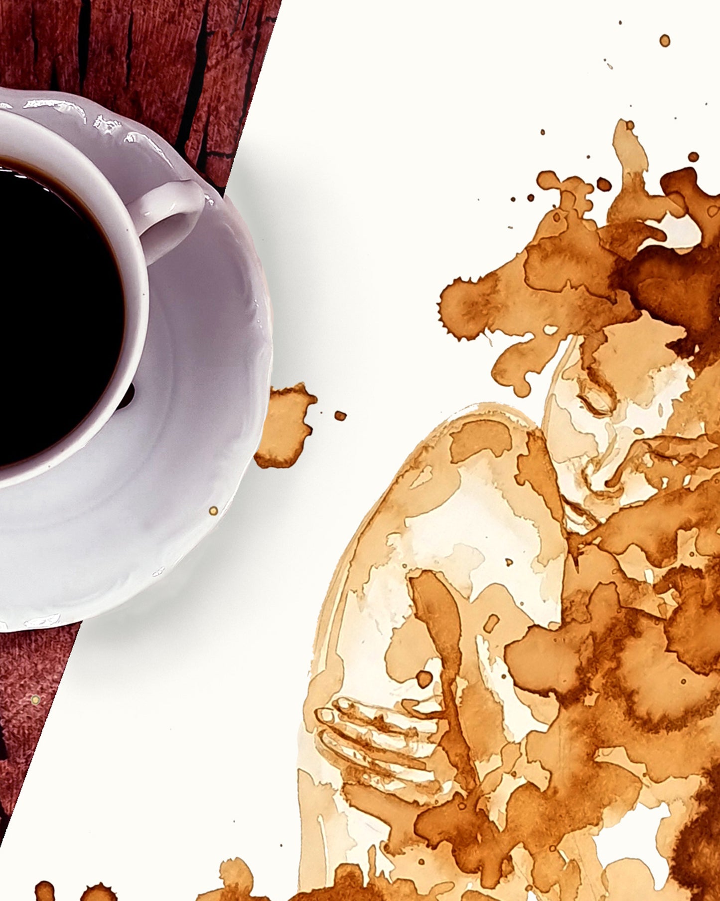 Kaffeemalerei Frau- Kunstdruck Lightside