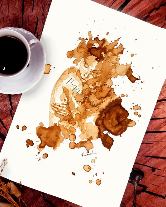 Kaffeemalerei Frau- Kunstdruck Lightside