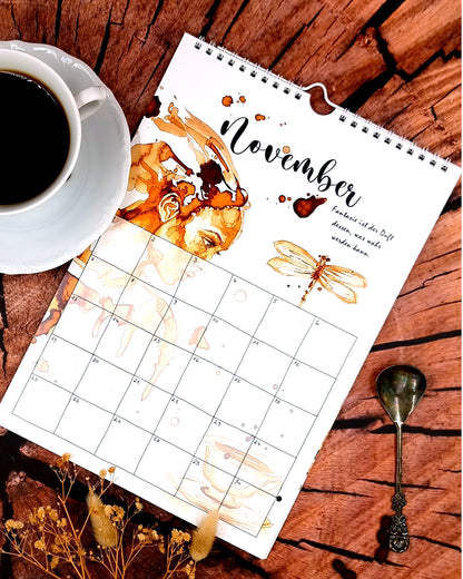 Kalender mit Motiven aus Kaffee