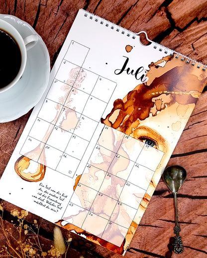 Kalender mit Motiven aus Kaffee