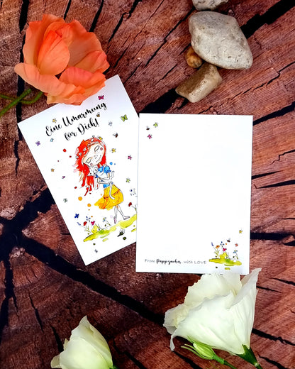 Kartenset: Eine Umarmung für Dich! - Mädchen in 4 Jahreszeiten