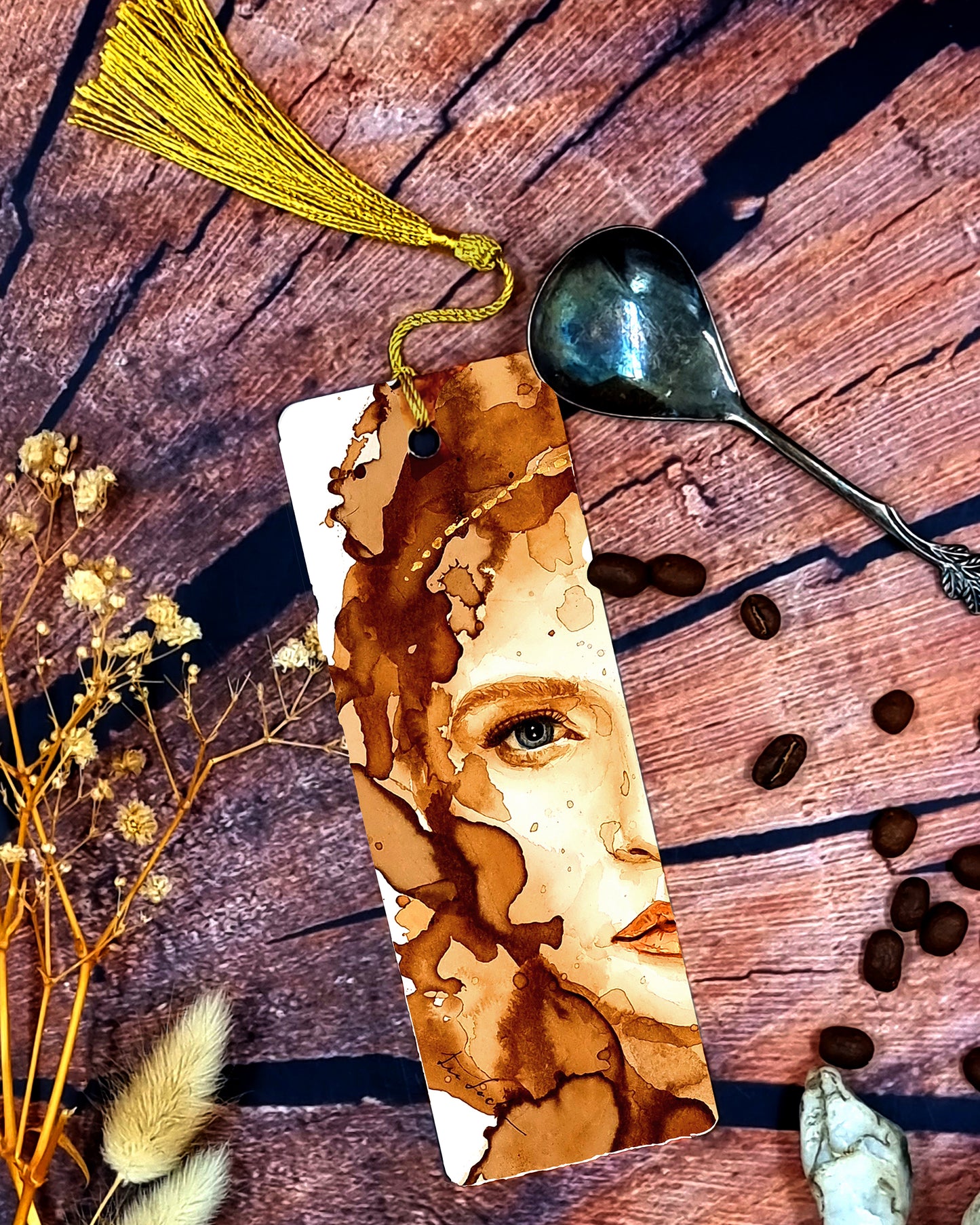 Lesezeichen mit Kaffeeportrait