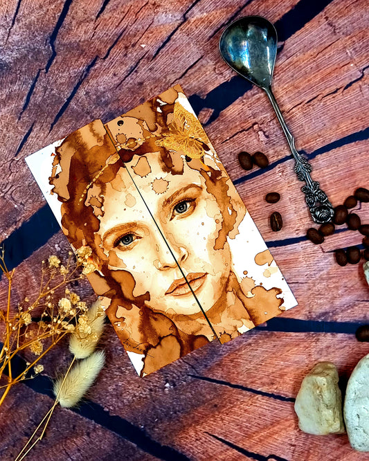 Lesezeichen mit Kaffeeportrait