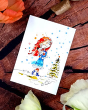Lade das Bild in den Galerie-Viewer, Illustration von rothaarigem Mädchen - Farbenfroher Kunstdruck
