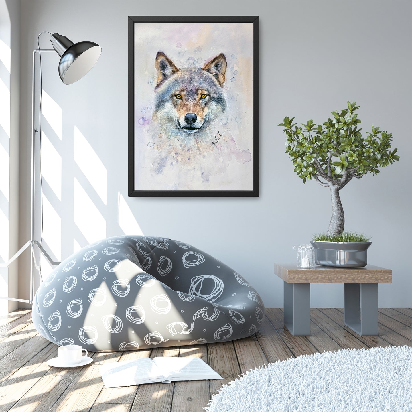 Wolf in Aquarell - Kunstdruck - Wolf Luke