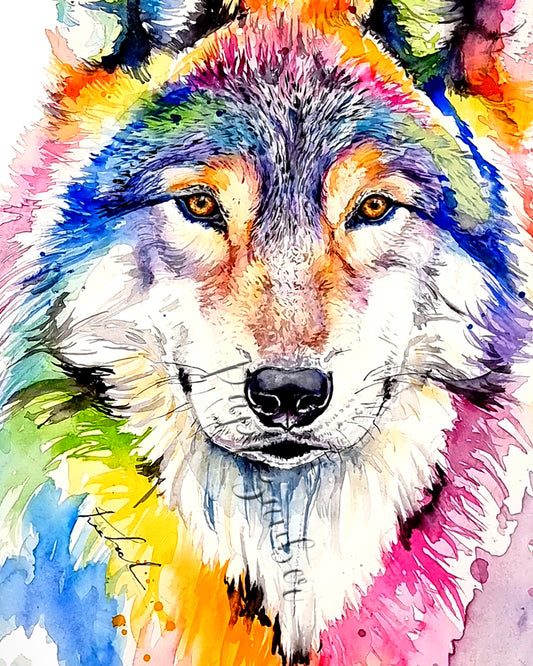 Wolf Samira - Aquarell Kunstdruck