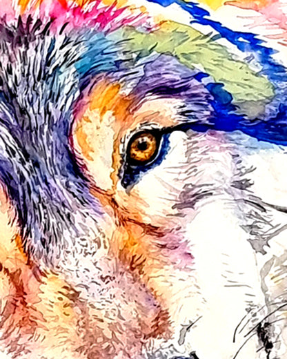 Wolf Samira - Aquarell Kunstdruck