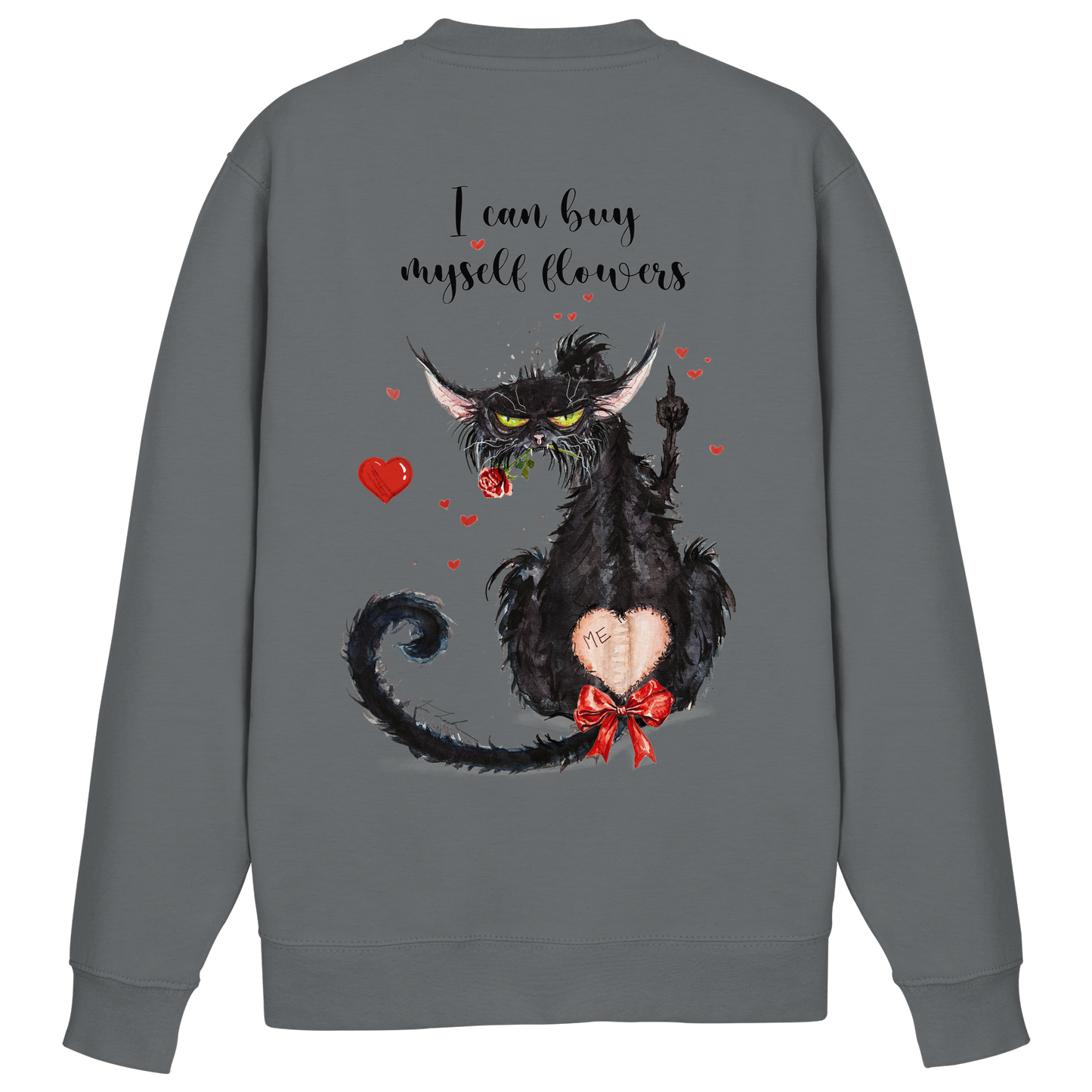 F*U-Cat- Love - Druck Hinten - Basic Sweatshirt