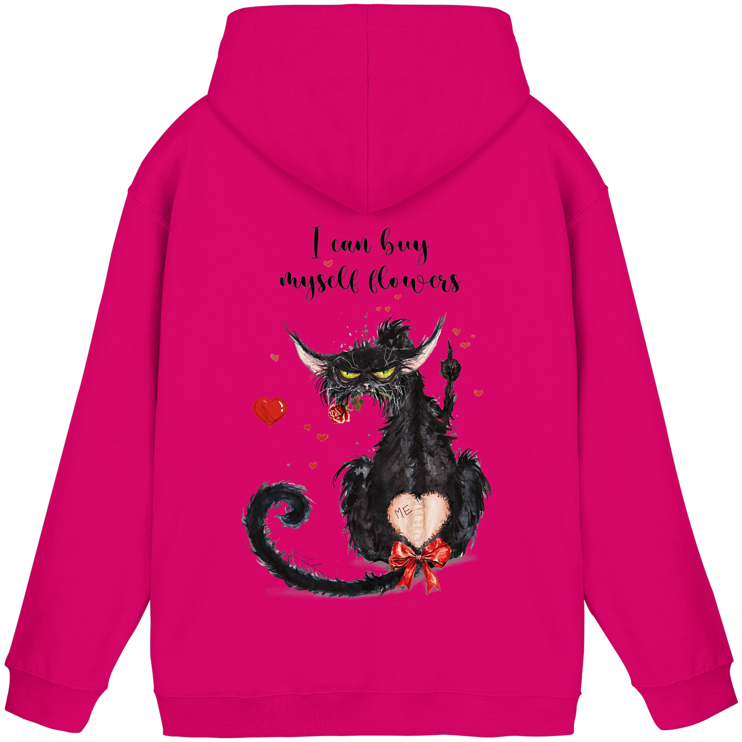 F*U-Cat- Love - Druck Hinten - Basic Unisex Hoodie
