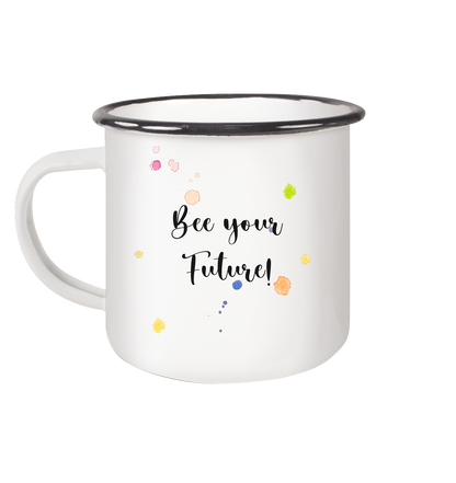 Trinkgefäße mit Hummel - Mila - Emaille Tasse (Black)