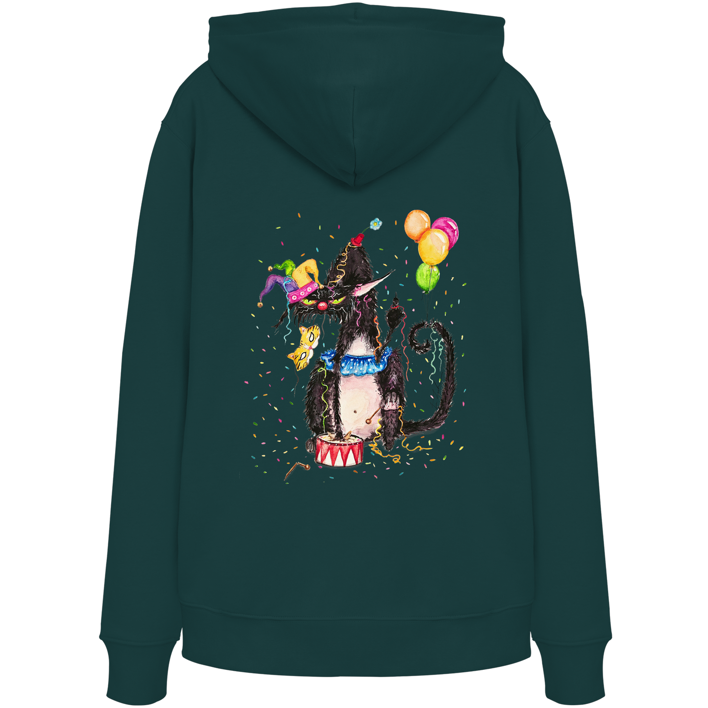 F*U-Cat- Karneval - Druck Hinten - Organic Hoodie