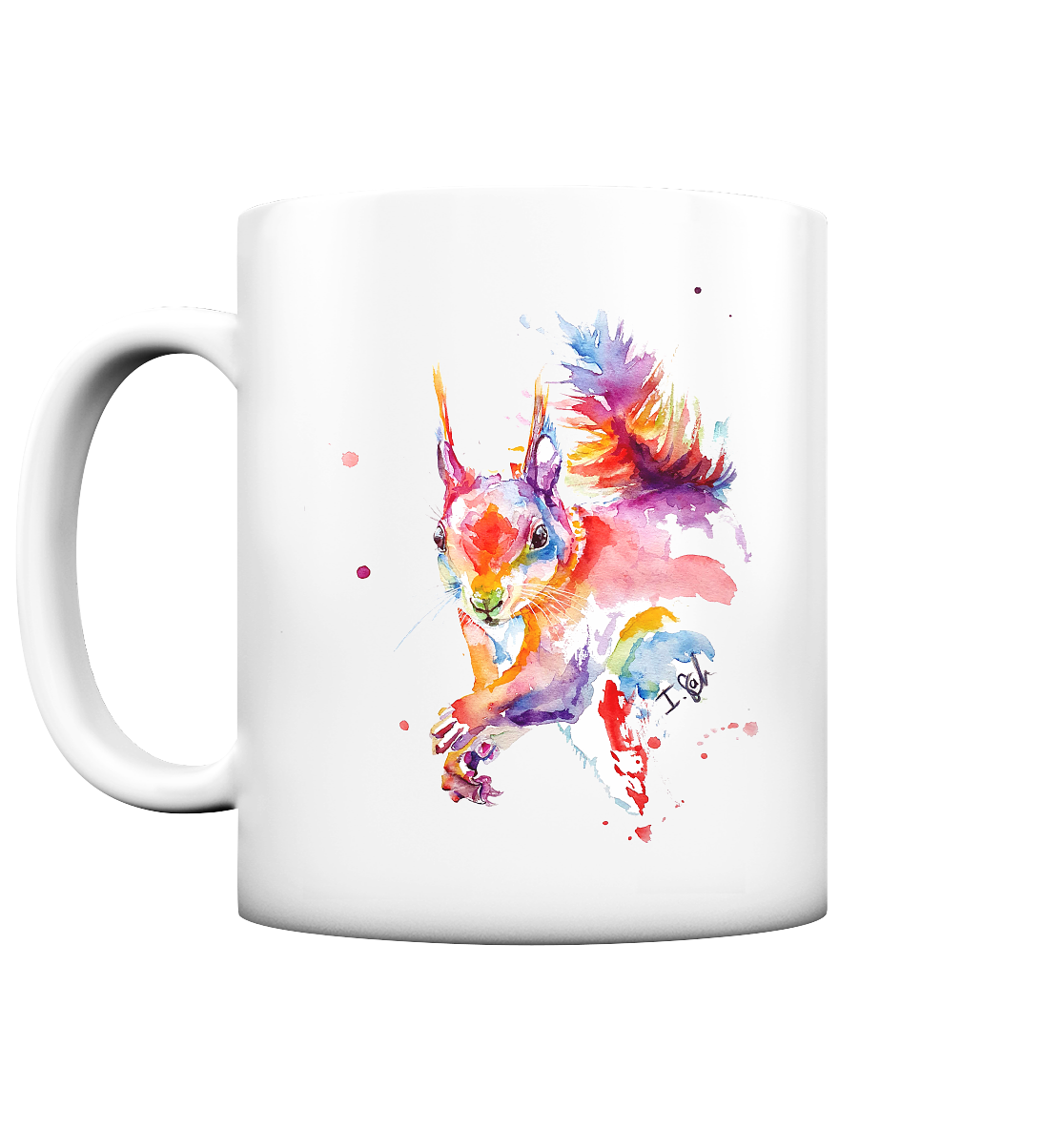 Trinkgefäße mit buntem Eichhörnchen - Tasse matt