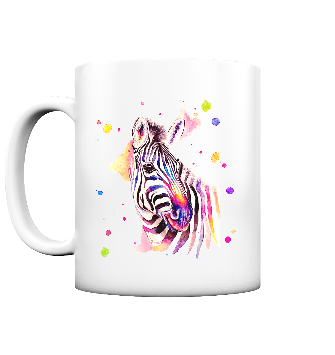 Trinkgefäße mit buntem Zebra - Loni - Tasse matt