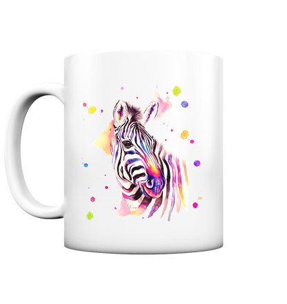 Trinkgefäße mit buntem Zebra - Loni - Tasse matt