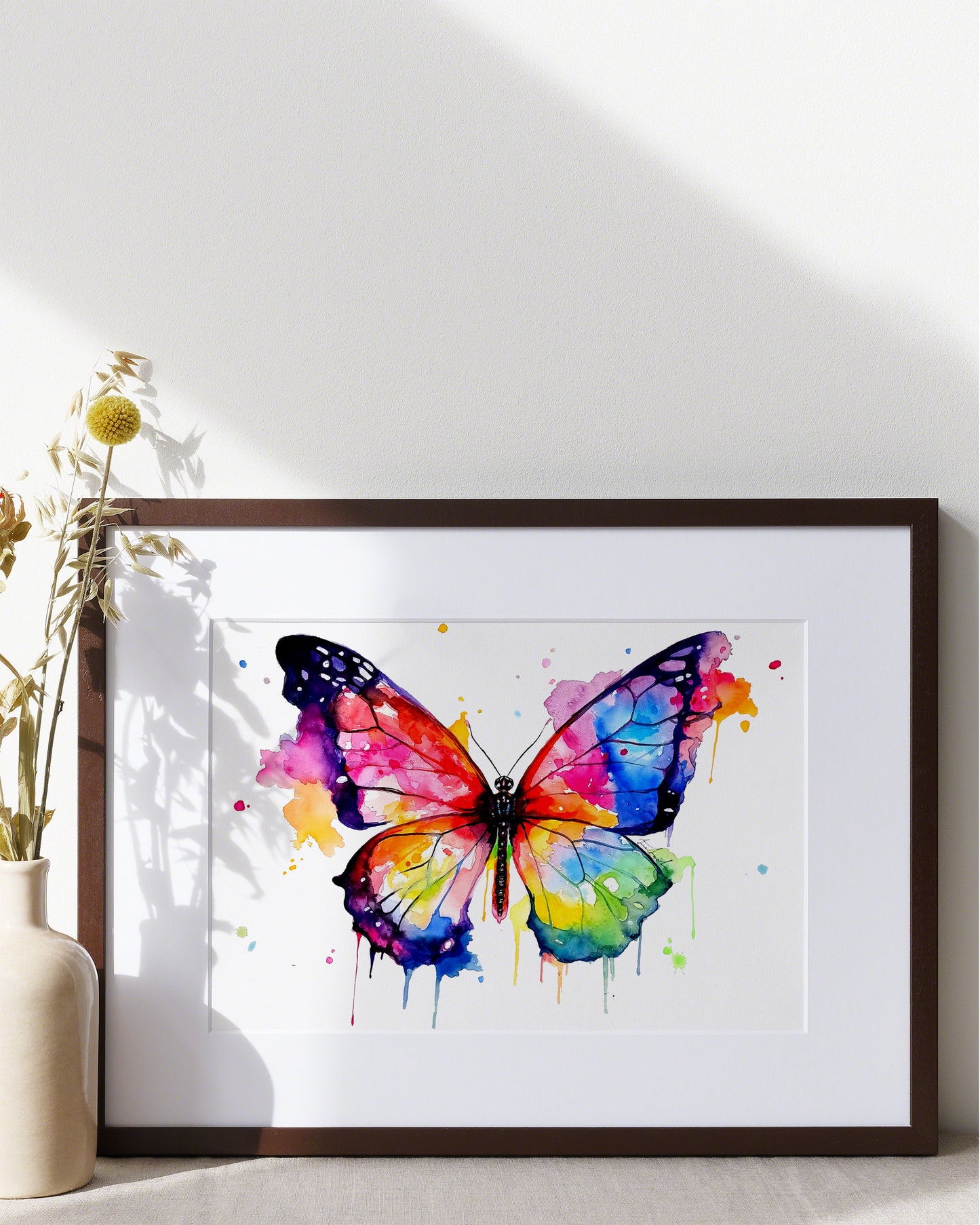 Bunter Schmetterling in Aquarell - Kunstdruck - Schmetterling Flori