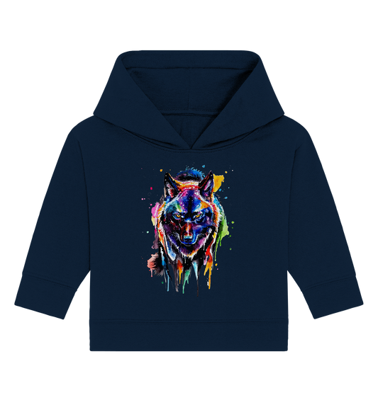 Bunter schwarzer Wolf - Baby Organic Hoodie