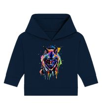 Lade das Bild in den Galerie-Viewer, Bunter schwarzer Wolf - Baby Organic Hoodie
