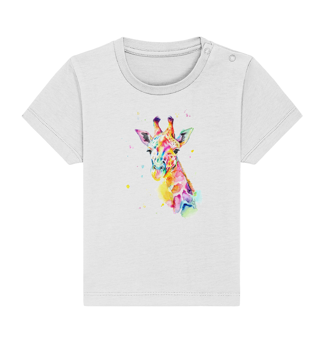 Bunte Giraffe - Baby Organic Shirt