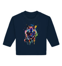 Lade das Bild in den Galerie-Viewer, Bunter schwarzer Wolf - Baby Organic Sweatshirt
