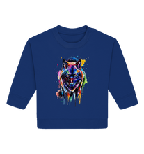 Lade das Bild in den Galerie-Viewer, Bunter schwarzer Wolf - Baby Organic Sweatshirt
