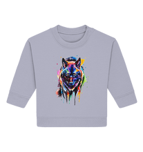 Lade das Bild in den Galerie-Viewer, Bunter schwarzer Wolf - Baby Organic Sweatshirt
