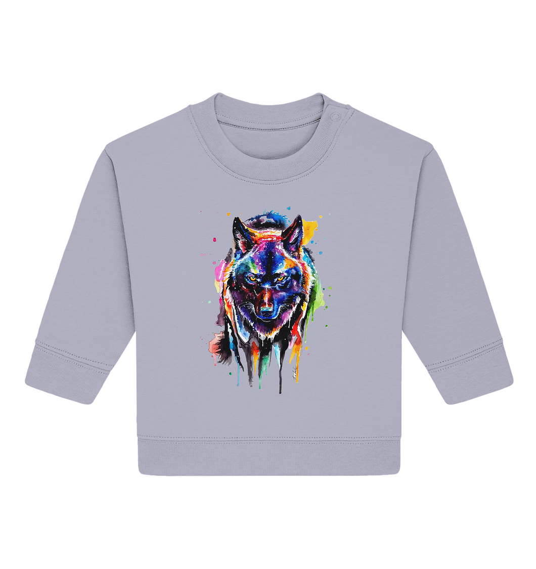 Bunter schwarzer Wolf - Baby Organic Sweatshirt