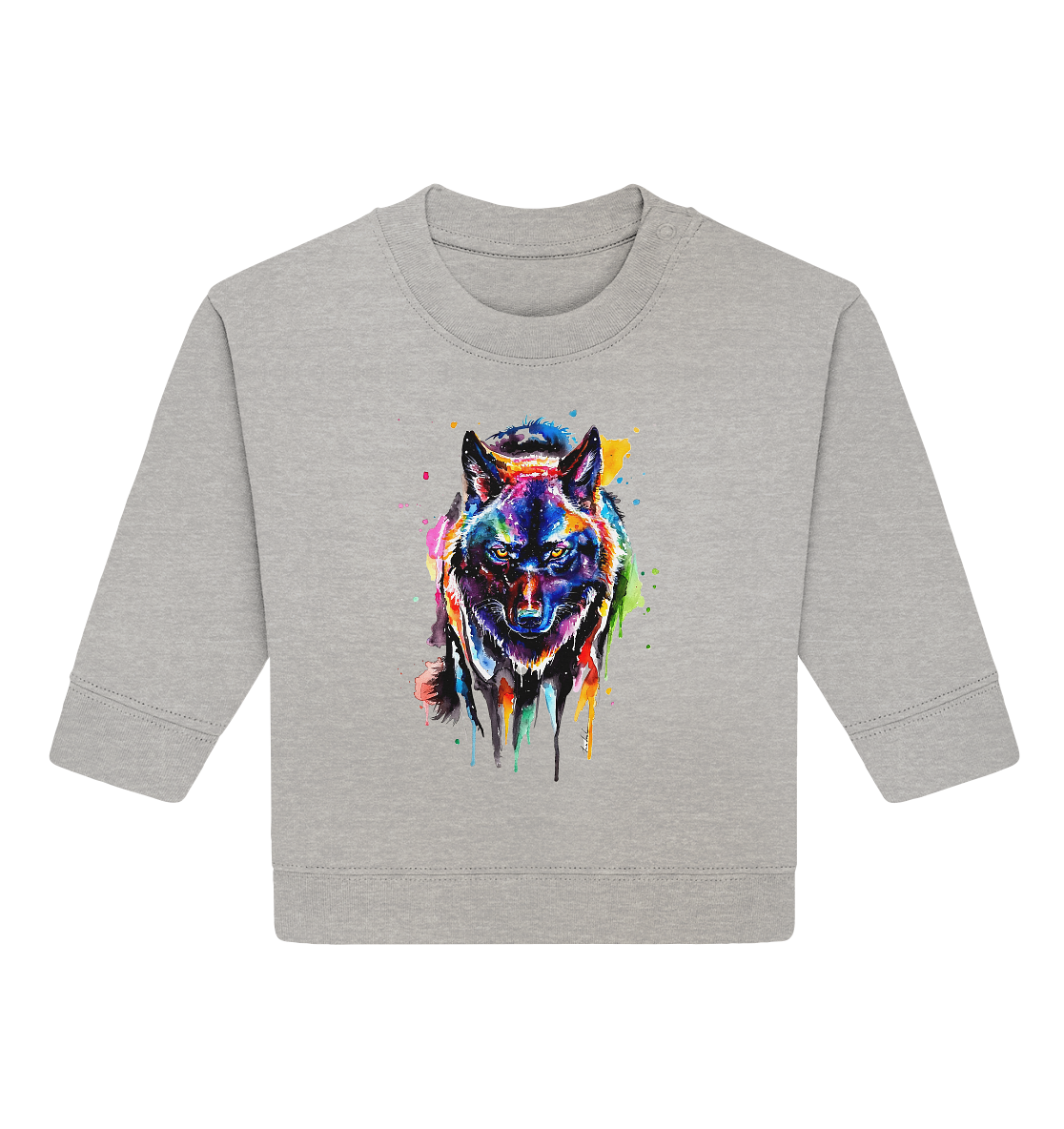 Bunter schwarzer Wolf - Baby Organic Sweatshirt