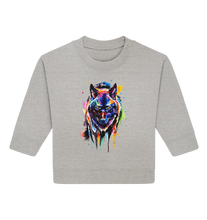 Lade das Bild in den Galerie-Viewer, Bunter schwarzer Wolf - Baby Organic Sweatshirt
