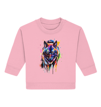 Lade das Bild in den Galerie-Viewer, Bunter schwarzer Wolf - Baby Organic Sweatshirt
