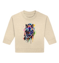 Lade das Bild in den Galerie-Viewer, Bunter schwarzer Wolf - Baby Organic Sweatshirt
