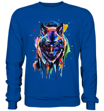 Lade das Bild in den Galerie-Viewer, Bunter schwarzer Wolf - Basic Sweatshirt
