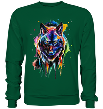 Lade das Bild in den Galerie-Viewer, Bunter schwarzer Wolf - Basic Sweatshirt
