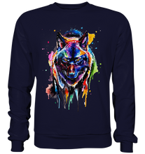 Lade das Bild in den Galerie-Viewer, Bunter schwarzer Wolf - Basic Sweatshirt
