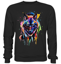 Lade das Bild in den Galerie-Viewer, Bunter schwarzer Wolf - Basic Sweatshirt
