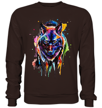 Lade das Bild in den Galerie-Viewer, Bunter schwarzer Wolf - Basic Sweatshirt
