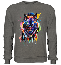 Lade das Bild in den Galerie-Viewer, Bunter schwarzer Wolf - Basic Sweatshirt
