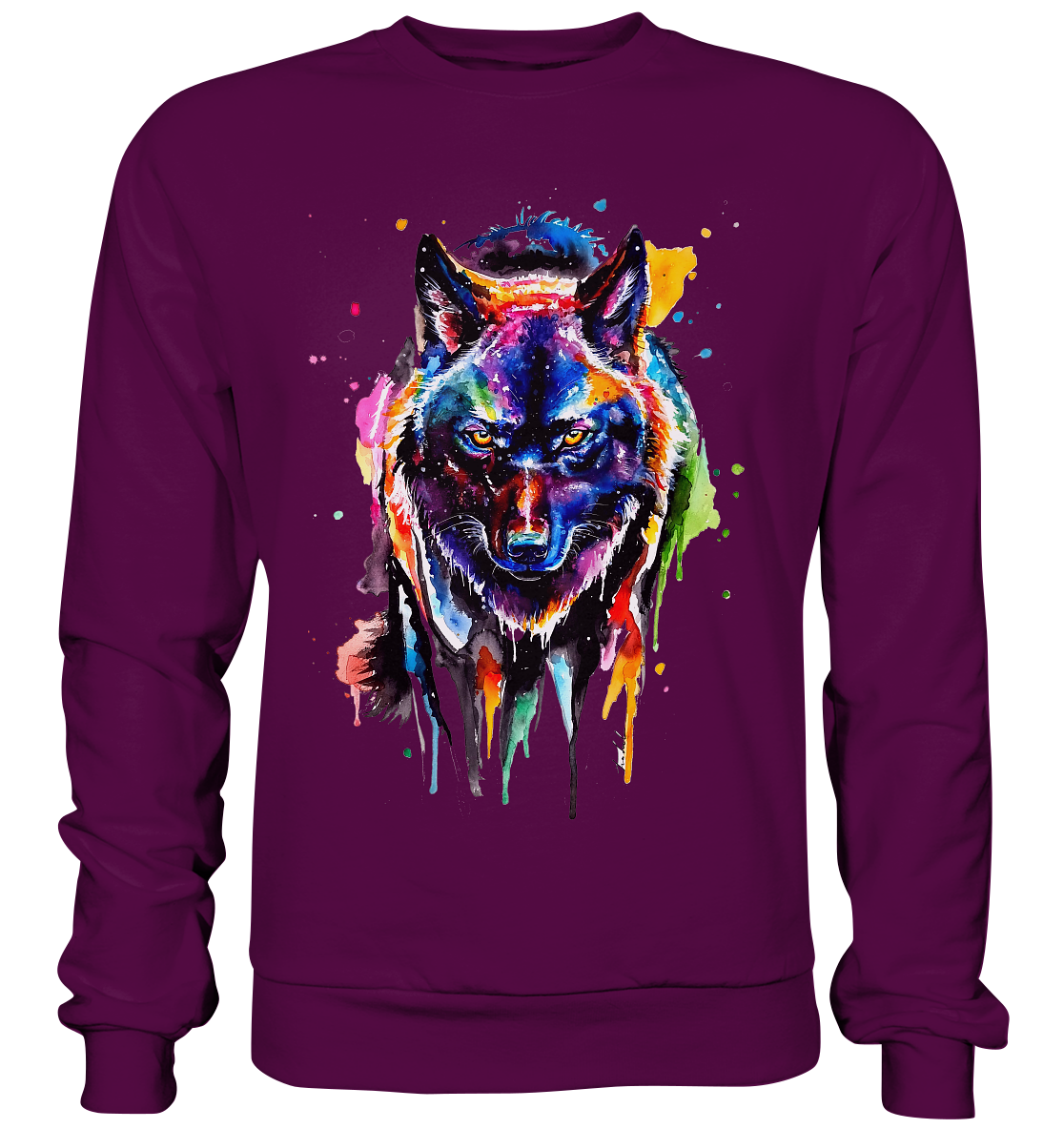 Bunter schwarzer Wolf - Basic Sweatshirt