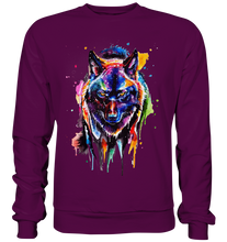 Lade das Bild in den Galerie-Viewer, Bunter schwarzer Wolf - Basic Sweatshirt
