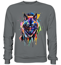 Lade das Bild in den Galerie-Viewer, Bunter schwarzer Wolf - Basic Sweatshirt
