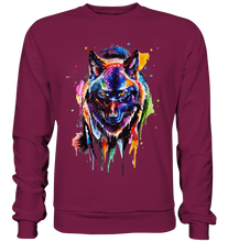 Lade das Bild in den Galerie-Viewer, Bunter schwarzer Wolf - Basic Sweatshirt
