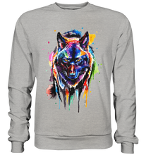 Lade das Bild in den Galerie-Viewer, Bunter schwarzer Wolf - Basic Sweatshirt
