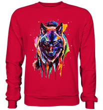 Lade das Bild in den Galerie-Viewer, Bunter schwarzer Wolf - Basic Sweatshirt
