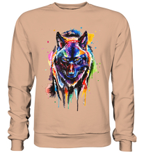 Lade das Bild in den Galerie-Viewer, Bunter schwarzer Wolf - Basic Sweatshirt
